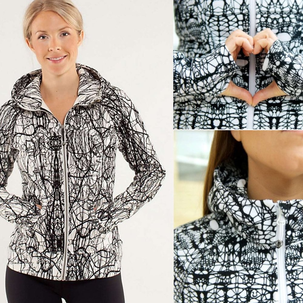Lululemon Scuba Hoodie White Black Glacier Lace 4